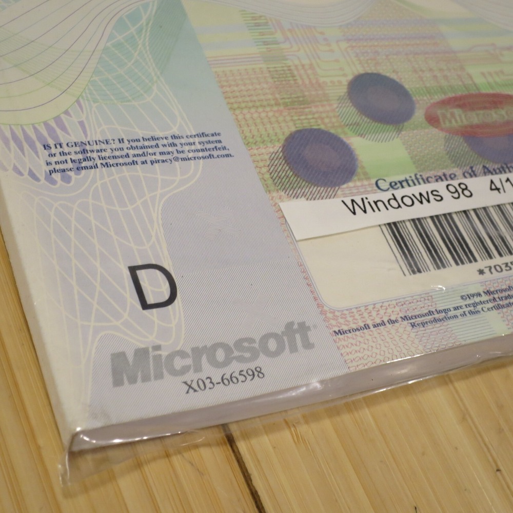 Microsoft X03-66598 Windows 98 - COA & Manual only (NO CD) - 07 - Picture 3 of 4